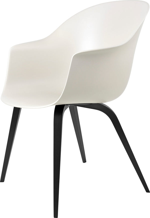Bat Dining Armchair - Black Stained Beech Base - Gubi - Chairs - Alabaster White - HORNE