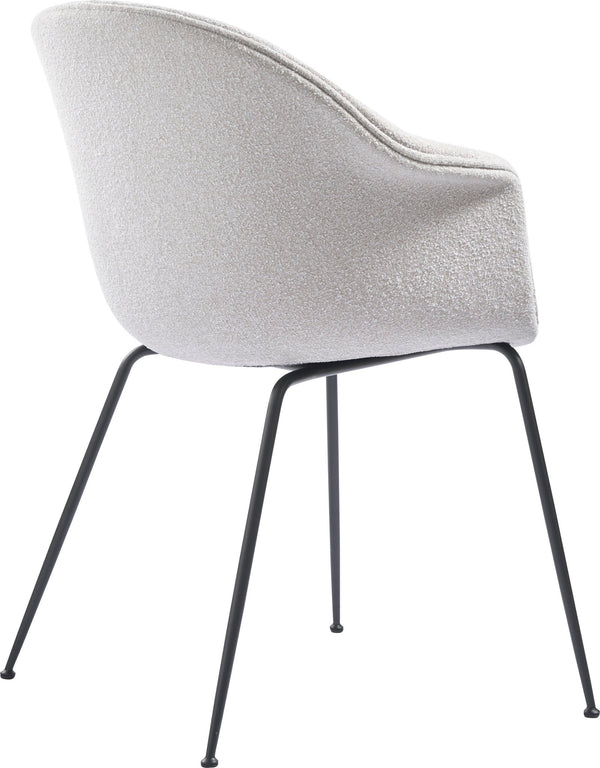 Bat Dining Armchair, Fully Upholstered - Black Matte Base - Gubi - Chairs - Canvas 2 - 0674 - HORNE
