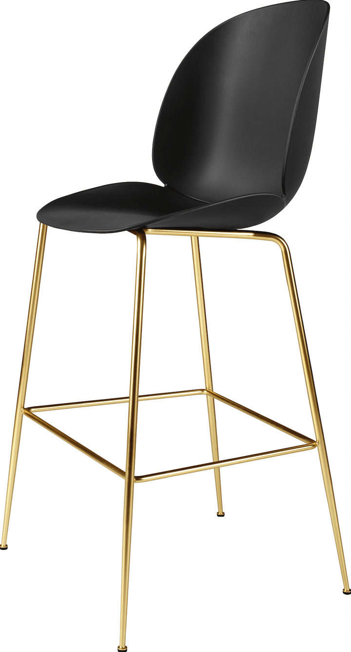 Beetle Bar Chair Un - Upholstered - Gubi - Stools + Benches + Ottomans - Brass Matte - Black - HORNE