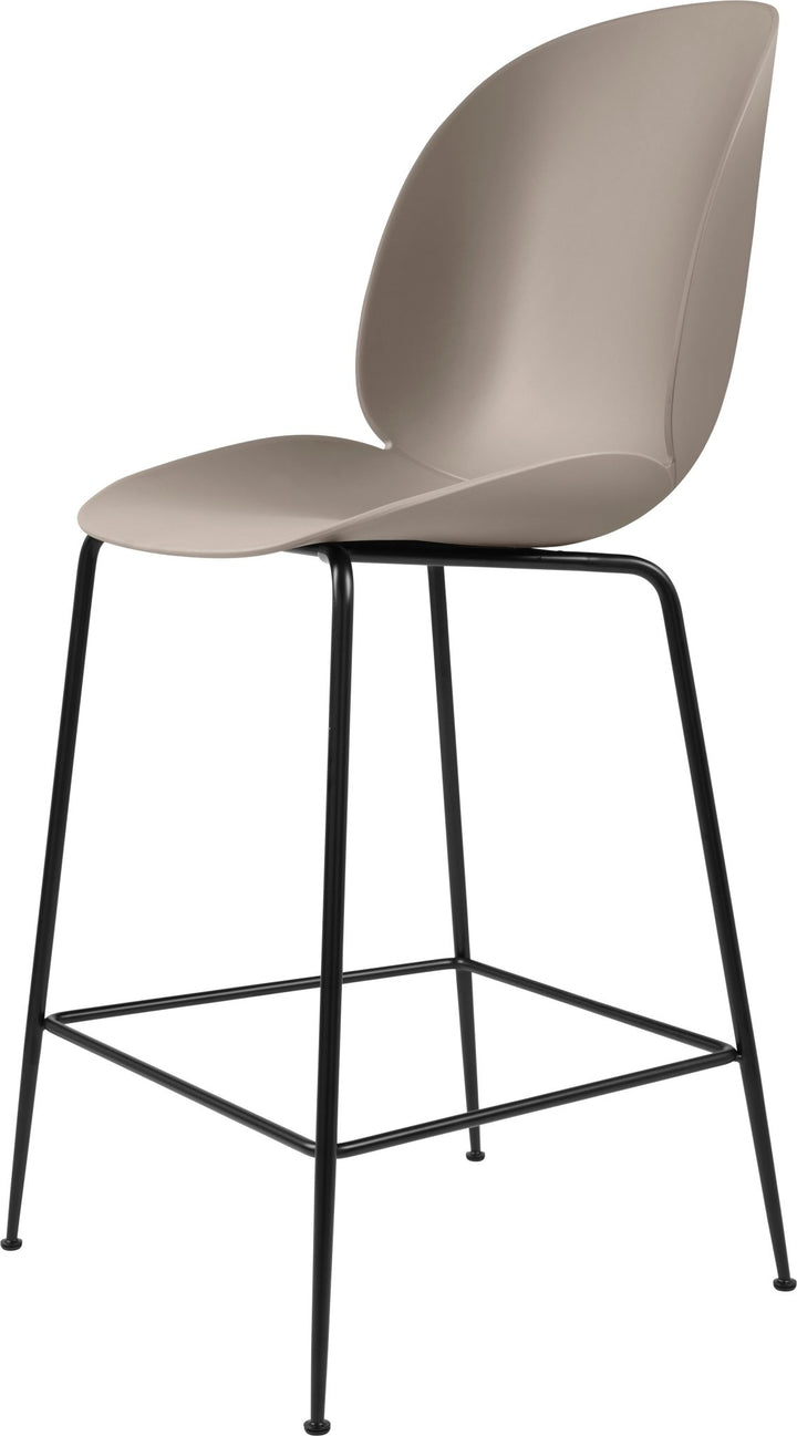 Beetle Counter Chair Un - Upholstered - Matte Black - Gubi - Stools + Benches + Ottomans - New Beige - HORNE