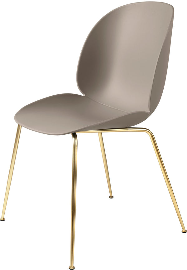 Beetle Dining Chair - Matte Brass Base - Gubi - Chairs - New Beige - HORNE