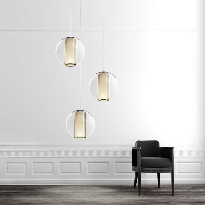 Bel Occhio Chandelier - Pablo Designs - Pendants - 3 Orange Belo Occhio 16's - HORNE