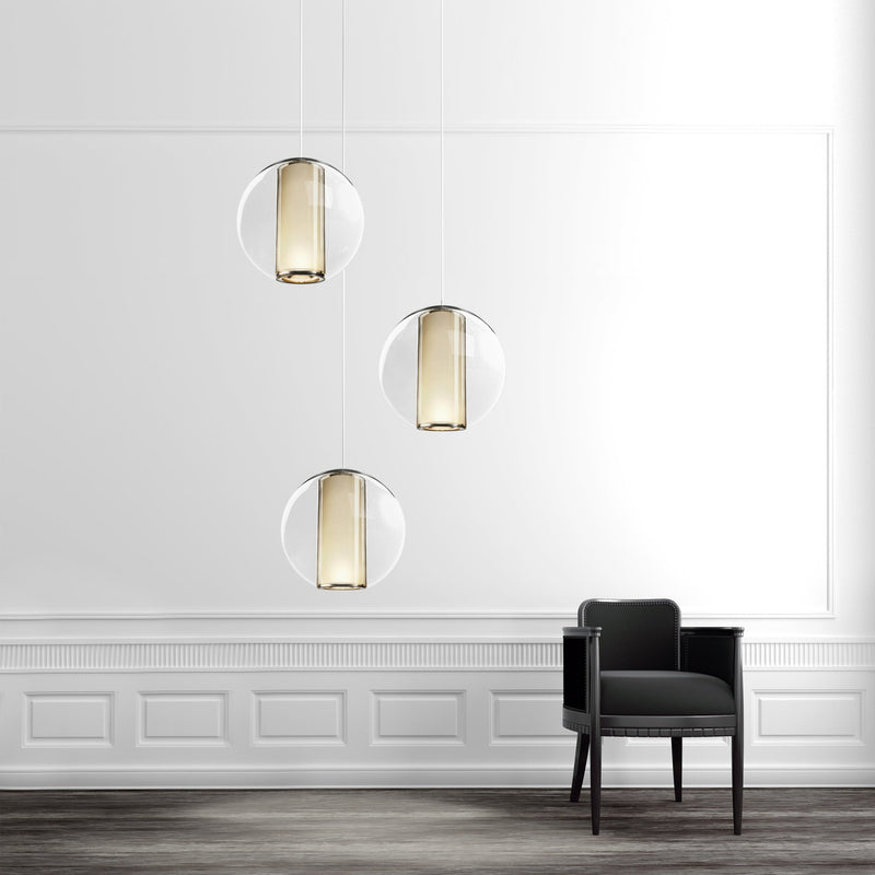 Bel Occhio Chandelier - Pablo Designs - Pendants - 3 Orange Belo Occhio 16's - HORNE