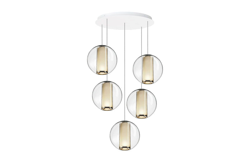 Bel Occhio Chandelier - Pablo Designs - Pendants - 3 Orange Belo Occhio 16's - HORNE