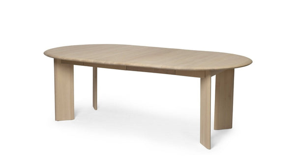 Bevel Table Extendable - Ferm Living - Tables + Desks - White Oiled Beech - Two Extensions - HORNE