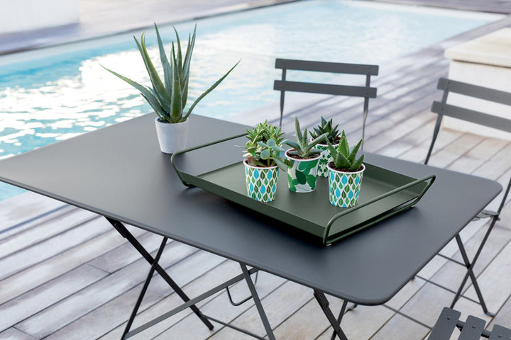 Bistro Rectangular Folding Table - 46" x 30" - Fermob - Outdoor Furniture - Lapilli Grey - HORNE
