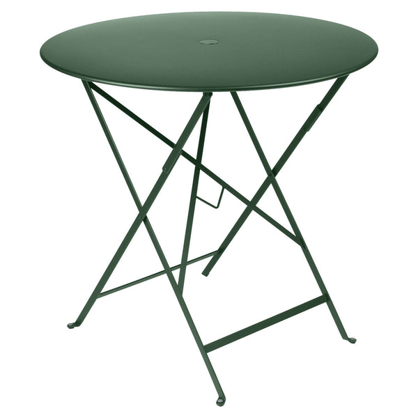 Bistro Round Folding Table - 30" w/Umbrella Hole - Fermob - Outdoor Furniture - Cedar Green - HORNE
