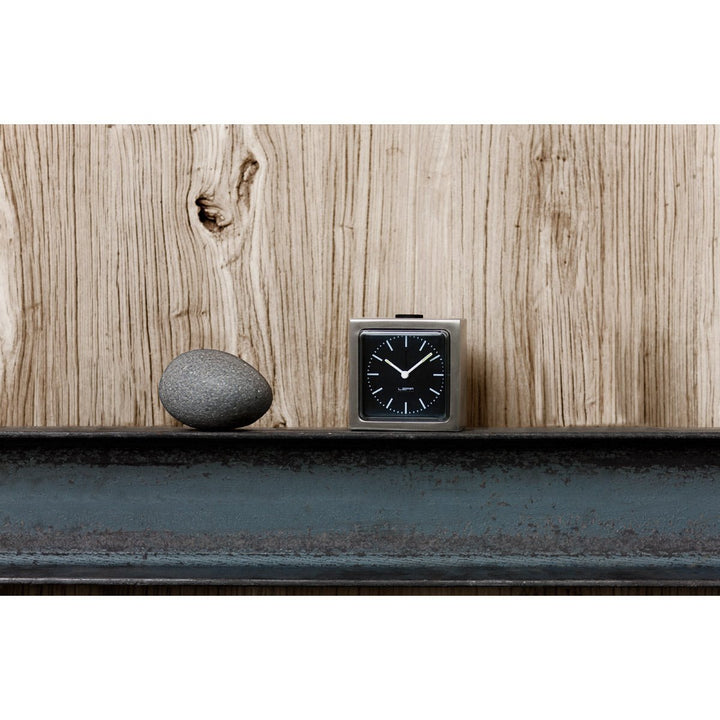 Block Steel Clock - White Index