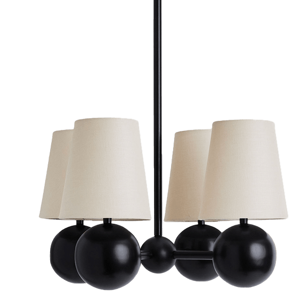 Bole Pendant IV - Workstead - Pendants - 24" - Natural Linen - Matte White Enamel - HORNE