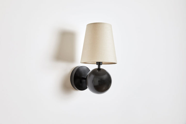 Bole Wall Light - Workstead - Wall Sconces - Black Enamel - Hardwired with Integrated Dimmer - HORNE