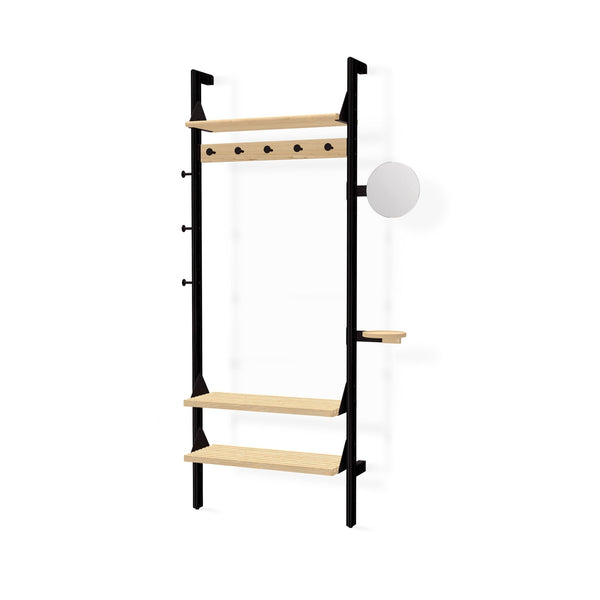 Branch - 1 Entryway Unit - Gus* Modern - Shelving - Black Frame/Blonde Shelves - HORNE