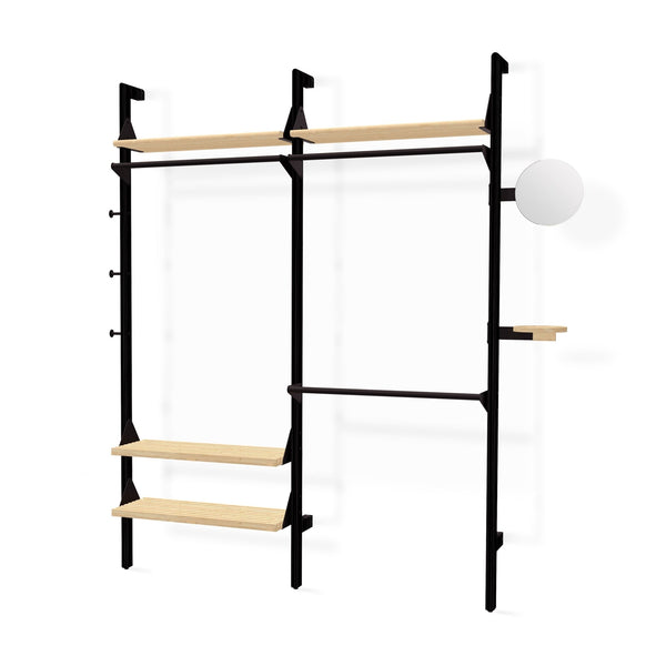 Branch - 2 Wardrobe Unit - Gus* Modern - Shelving - Black Frame/Blonde Shelves - HORNE