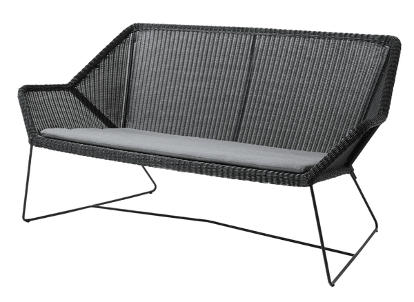 Breeze 2 - Seater Lounge Sofa - Cane Line - Outdoor Furniture - Black - Grey Cushion - HORNE