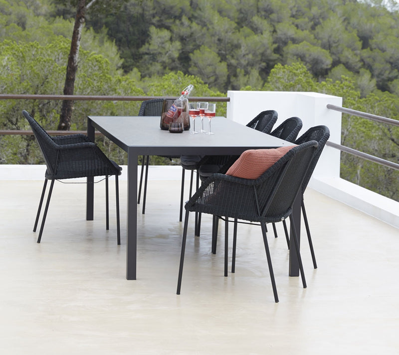 Breeze Stacking Dining Chair - Set of 2 - Cane Line - Outdoor Furniture - Black - No Cushion - HORNE