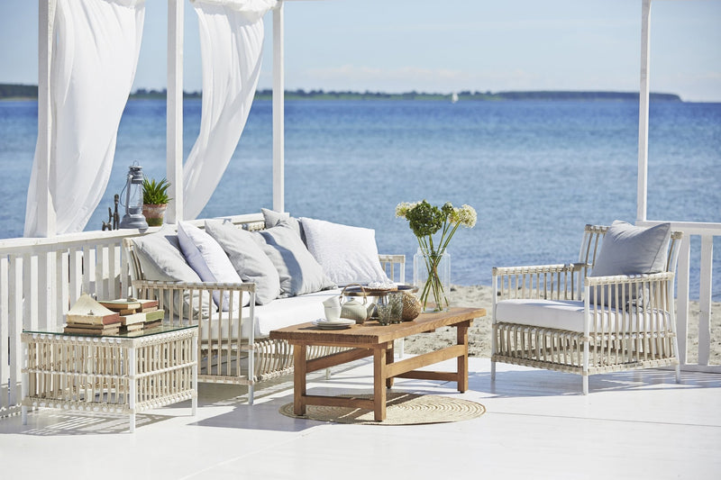 Caroline Lounge Chair - Exterior - Sika Design - Outdoor Furniture - Dove White - Tempotest White Canvas - HORNE