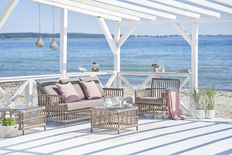 Caroline Lounge Chair - Exterior - Sika Design - Outdoor Furniture - Dove White - Tempotest White Canvas - HORNE