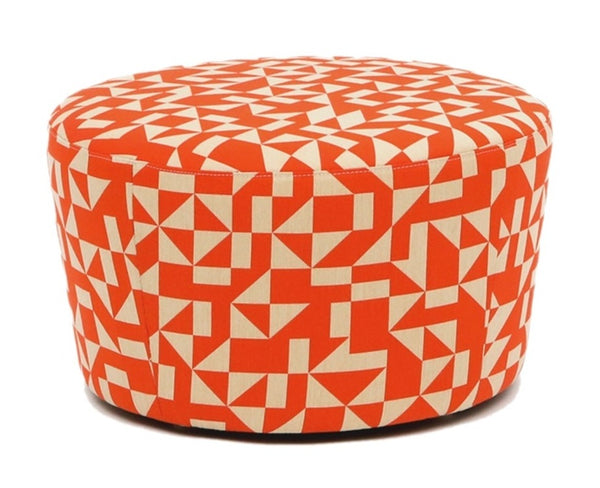 Caroline Outdoor Ottoman - Artless - Outdoor Furniture - 24"Dia. - Aqua - HORNE
