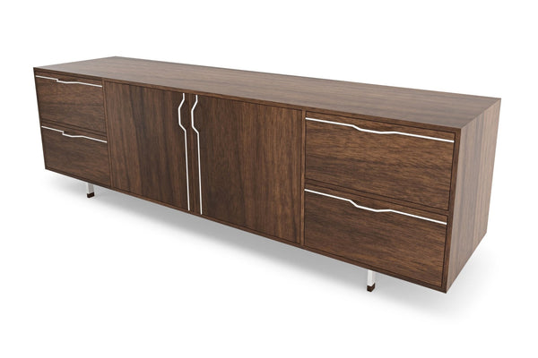Chapman Large Credenza Storage Unit - Walnut - Tronk - Sideboards + Cabinets - White - HORNE