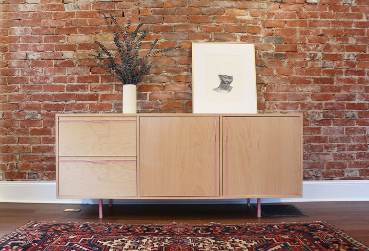 Chapman Small Credenza Storage Unit - Walnut - Tronk - Sideboards + Cabinets - Brassy Gold - HORNE