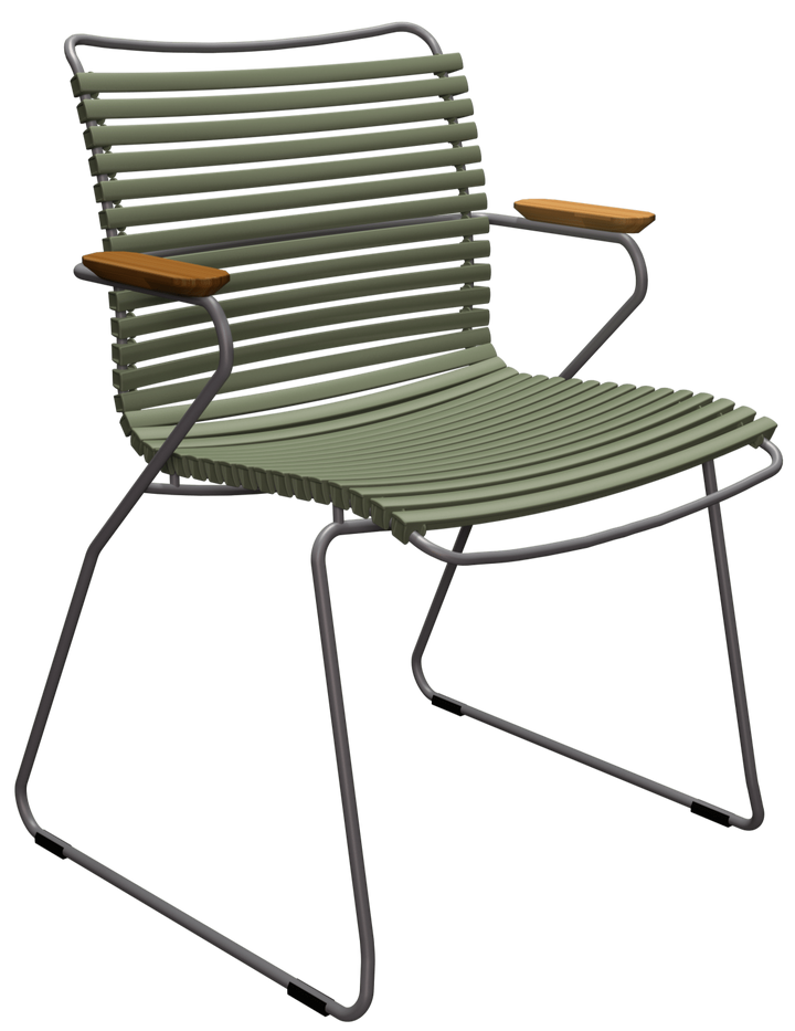 CLICK Outdoor Dining Chair w/Armrests - HOUE - Outdoor Furniture - Olive Green - HORNE