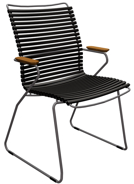 CLICK Outdoor Dining Chair w/Armrests - Tall Back - HOUE - Outdoor Furniture - Black - HORNE