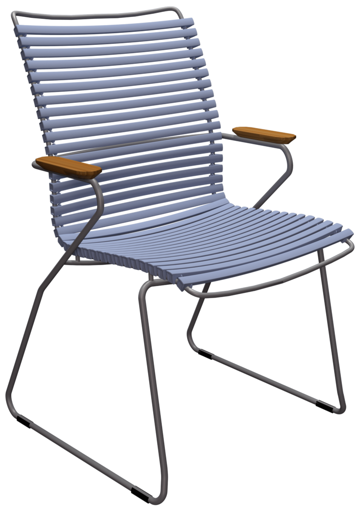 CLICK Outdoor Dining Chair w/Armrests - Tall Back - HOUE - Outdoor Furniture - Pigeon Blue - HORNE