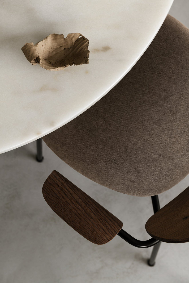 Co Dining Chair - Partially Upholstered - w/Armrests - Audo Copenhagen - Chairs - Black Frame/ Black Oak/ Re - wool 0198 (Black) - HORNE