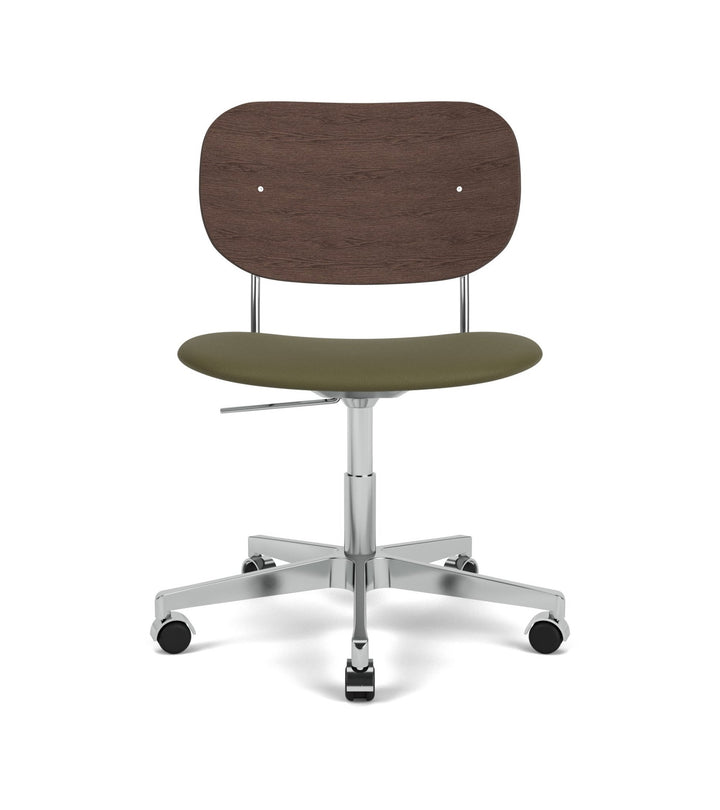 Co Task Chair - Upholstered Seat - Audo Copenhagen - Chairs - Dark Stained Oak/ Sierra Leather 0441 (Army) - No Armrests - HORNE