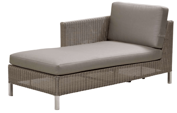 Connect Sofa Chaise Lounge Module - Cane Line - Outdoor Furniture - Right Module - Add Taupe Cushion Set - HORNE