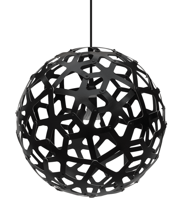 Coral Pendant - 2 Sided Black - David Trubridge - Pendants - Size 400: 15.5" Diameter - Flat Packed (Assembly Required) - HORNE
