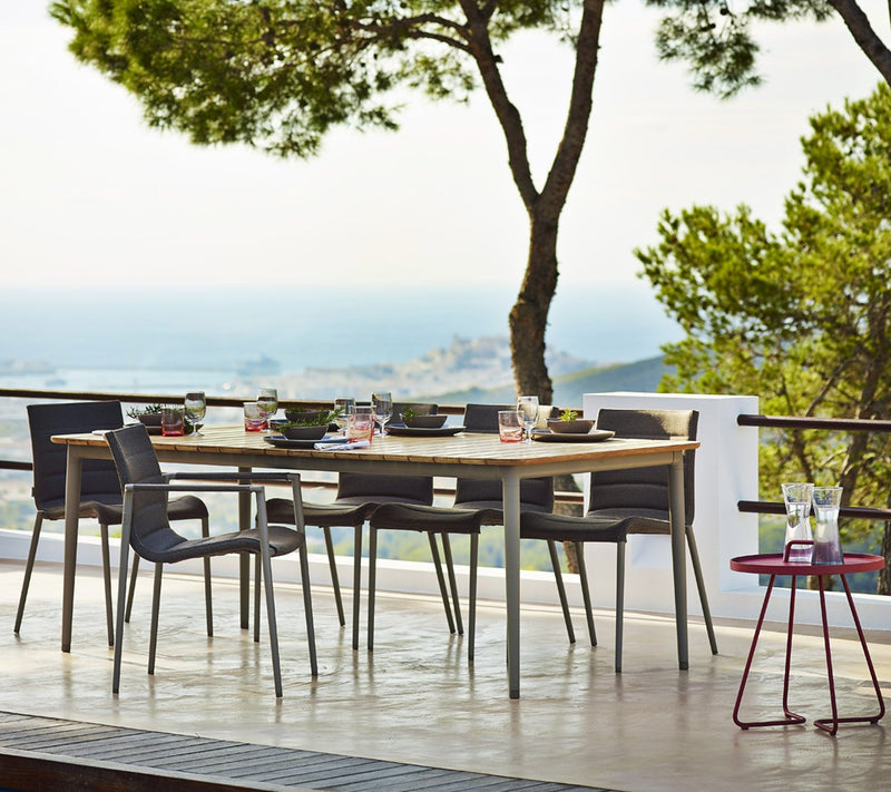 Core Table - Cane Line - Outdoor Furniture - Small - Lava Grey & Teak - HORNE