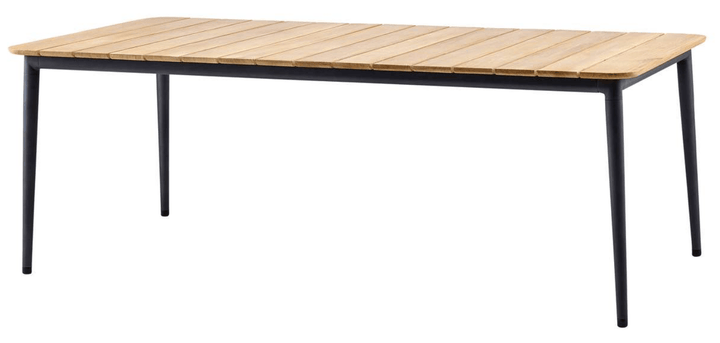 Core Table - Cane Line - Outdoor Furniture - Large - Lava Grey & Teak - HORNE