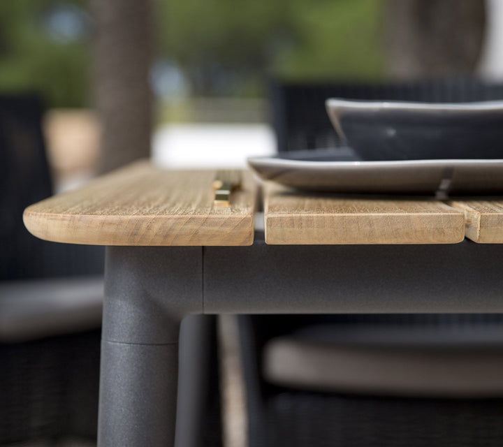 Core Table - Cane Line - Outdoor Furniture - Large - Taupe & Teak - HORNE