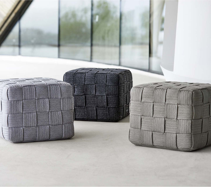 Cube Footstool - Cane Line - Outdoor Furniture - Taupe - HORNE