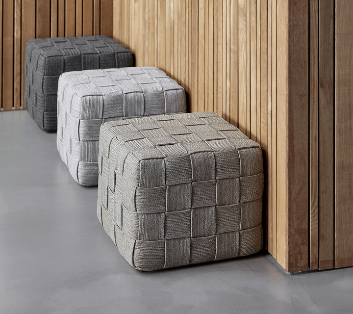 Cube Footstool - Cane Line - Outdoor Furniture - Taupe - HORNE