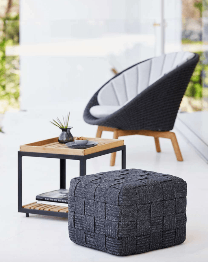 Cube Footstool - Cane Line - Outdoor Furniture - Taupe - HORNE