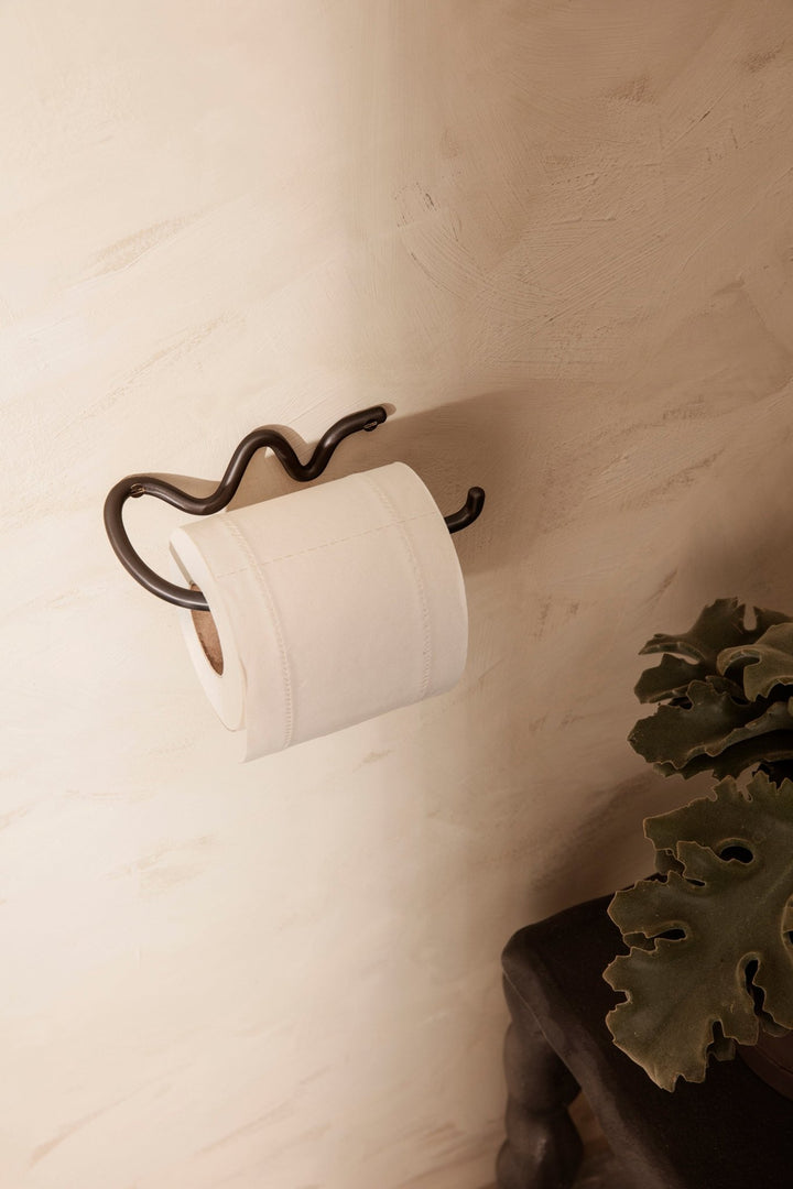 Curvature Toilet Paper Holder - Ferm Living - Bath - Black Brass - HORNE