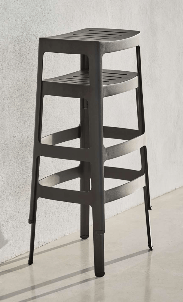 Cut Bar Stool High - Cane Line - Outdoor Furniture - White - HORNE