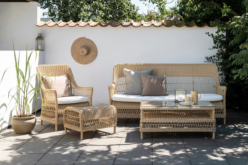 Dawn 3 - Seater Sofa - Exterior - Sika Design - Outdoor Furniture - Antique - Snow White 100% Polyester - HORNE