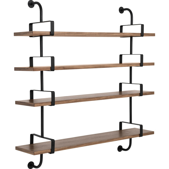 Démon Shelf System - 61"L - Gubi - Shelving - 4 Shelves/ 61" Long (2 stringers) - Walnut - HORNE