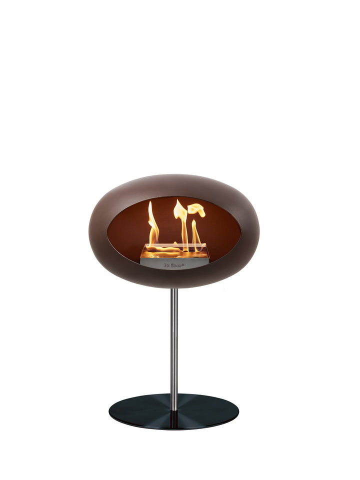 Dome - Steel Low - Le Feu - Fire Pits + Grills - Mocca Dome - Polished Steel Pole - Black Plate - HORNE