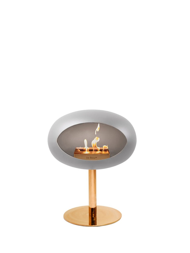 Dome - Steel Low - Le Feu - Fire Pits + Grills - Nickel Dome - Rose Gold Pole - Rose Gold Plate - HORNE