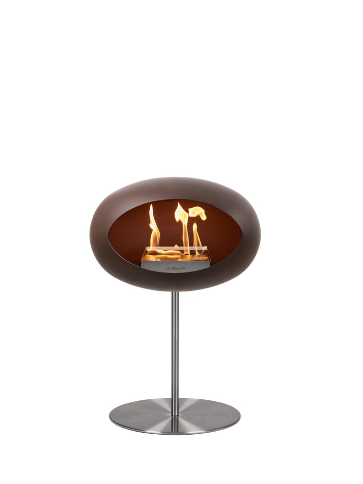 Dome - Steel Low - Le Feu - Fire Pits + Grills - Mocca Dome - Polished Steel Pole - Polished Steel Plate - HORNE