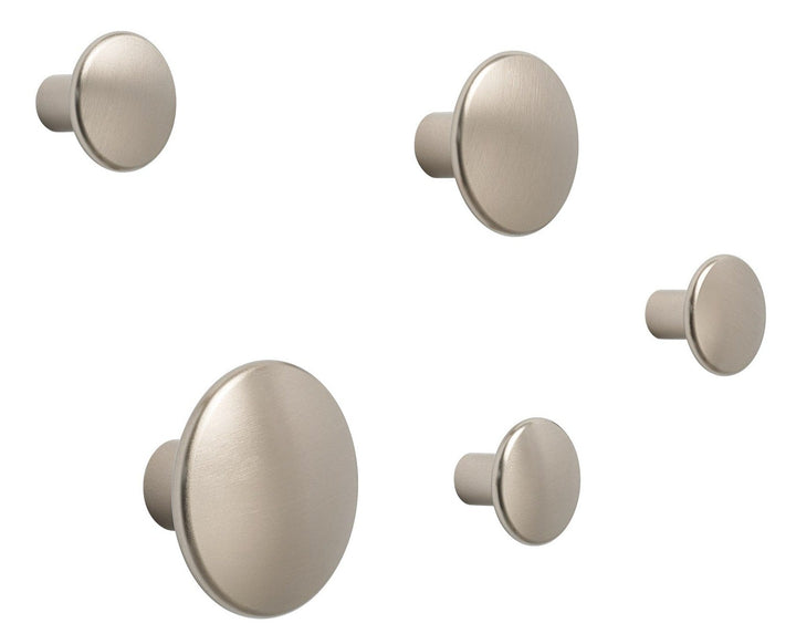 Dots Metal Hooks - Set Of 5 - Muuto - Storage + Organization - Taupe - HORNE