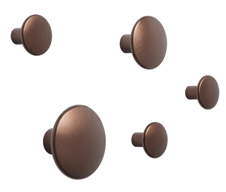 Dots Metal Hooks - Set Of 5 - Muuto - Storage + Organization - Umber - HORNE