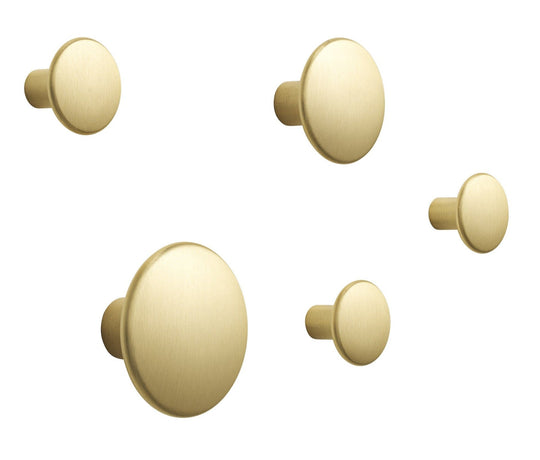 Dots Metal Hooks - Set Of 5 - Muuto - Storage + Organization - Brass - HORNE