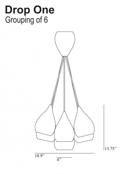 Drop 1 Pendant - 6 Grouping - Natural - Original BTC - Chandeliers - HORNE