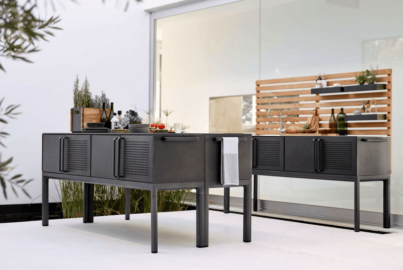 Drop Kitchen - Cane Line - Outdoor Furniture - Stainless Steel With Sink - No Add - Ons - HORNE