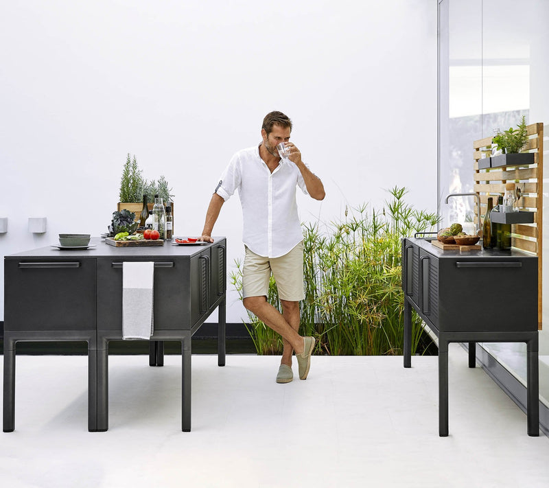 Drop Kitchen - Cane Line - Outdoor Furniture - Stainless Steel With Sink - No Add - Ons - HORNE