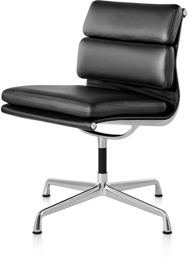 Eames® Soft Pad Side Chair - Herman Miller® - Chairs - With Arms - Polished Aluminum - Prone Obsidian - HORNE
